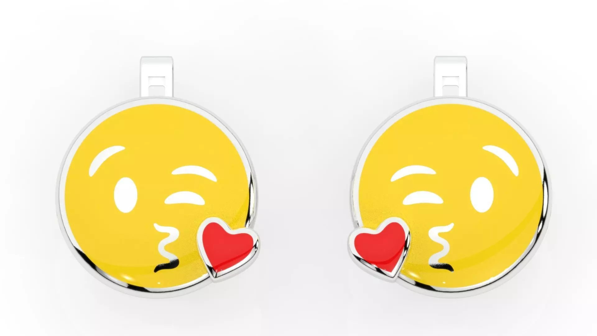 childrens earrings smile 3D print model_0