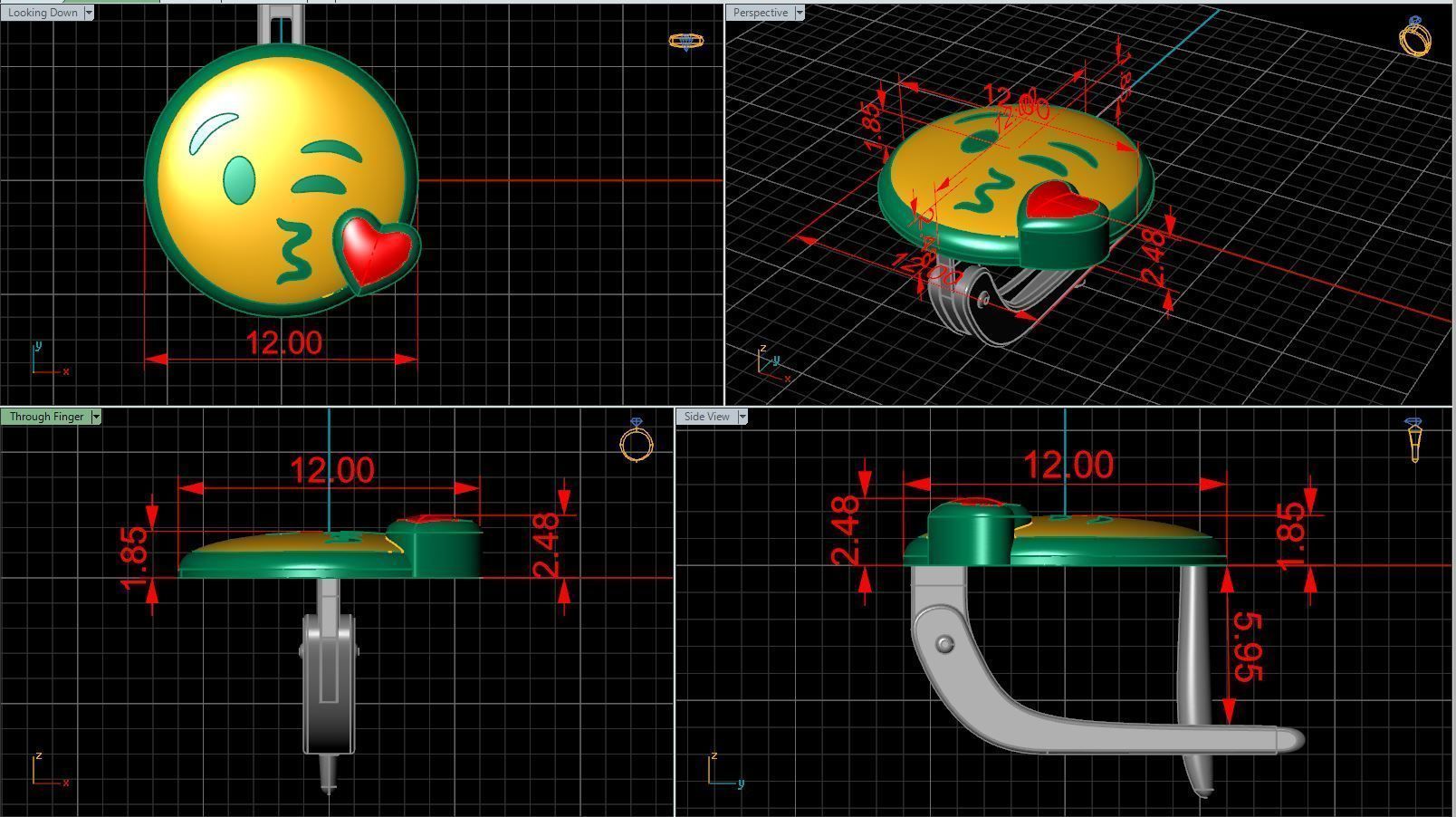 childrens earrings smile 3D print model_2