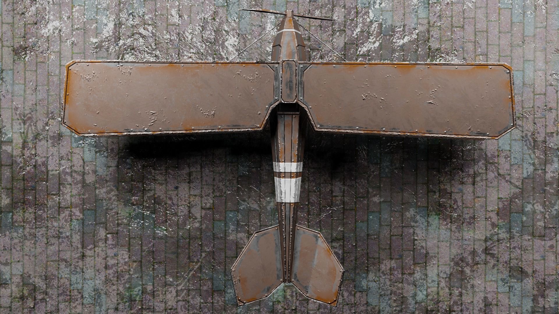 Low Poly Plane Albatros C-3 Low-poly 3D model_14