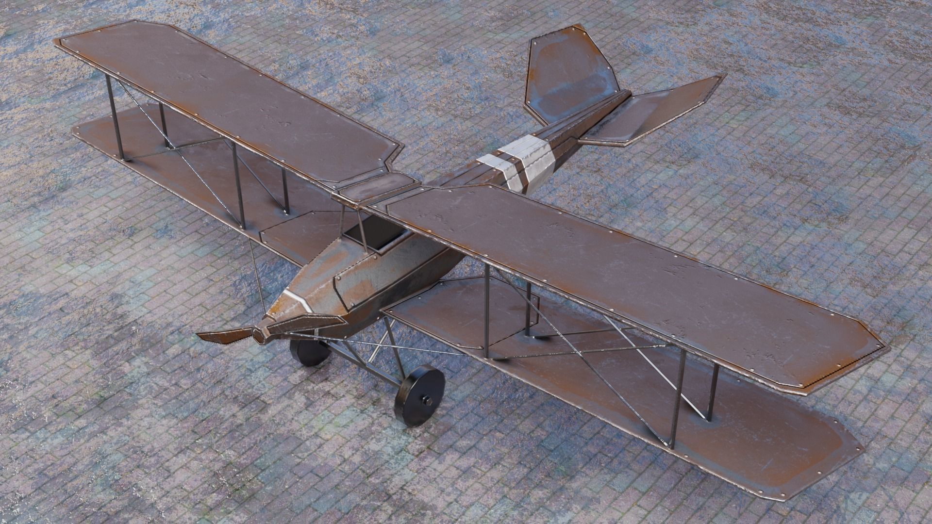 Low Poly Plane Albatros C-3 Low-poly 3D model_18
