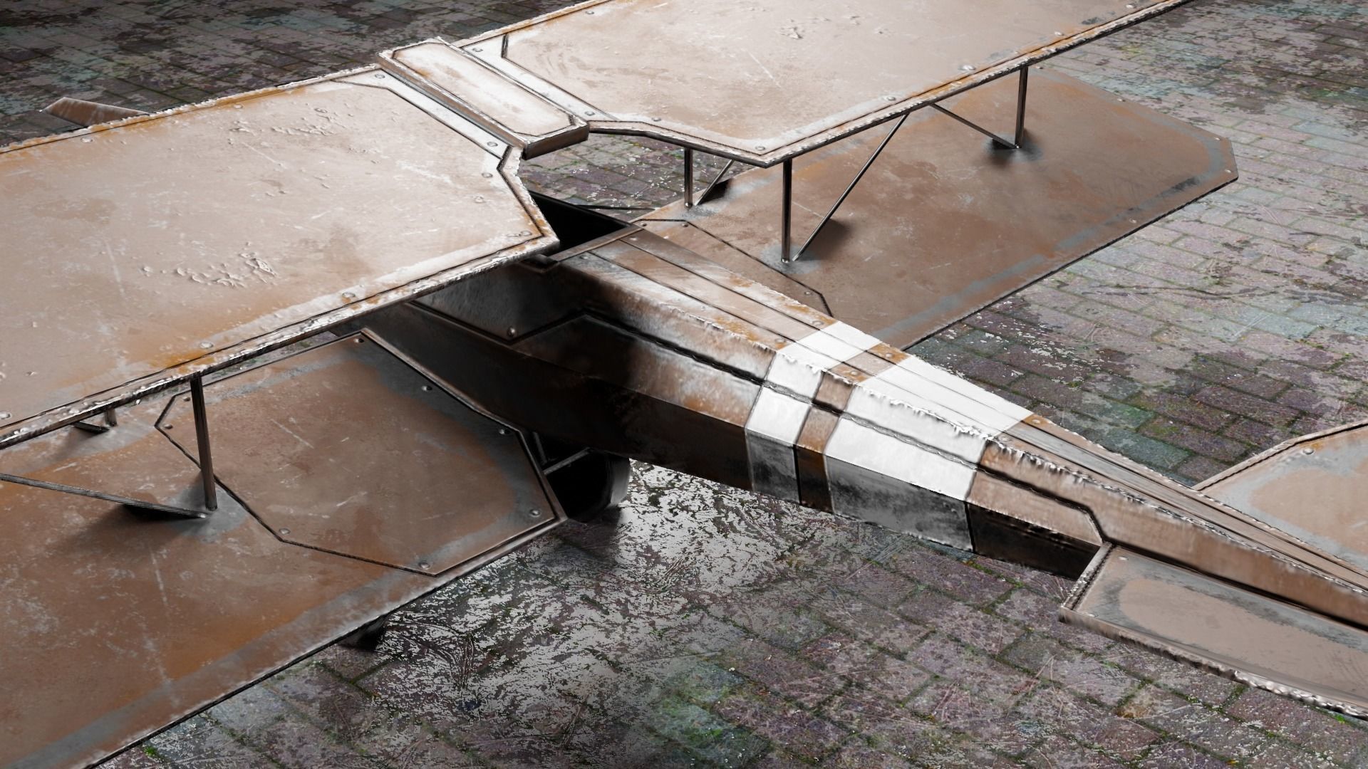 Low Poly Plane Albatros C-3 Low-poly 3D model_3