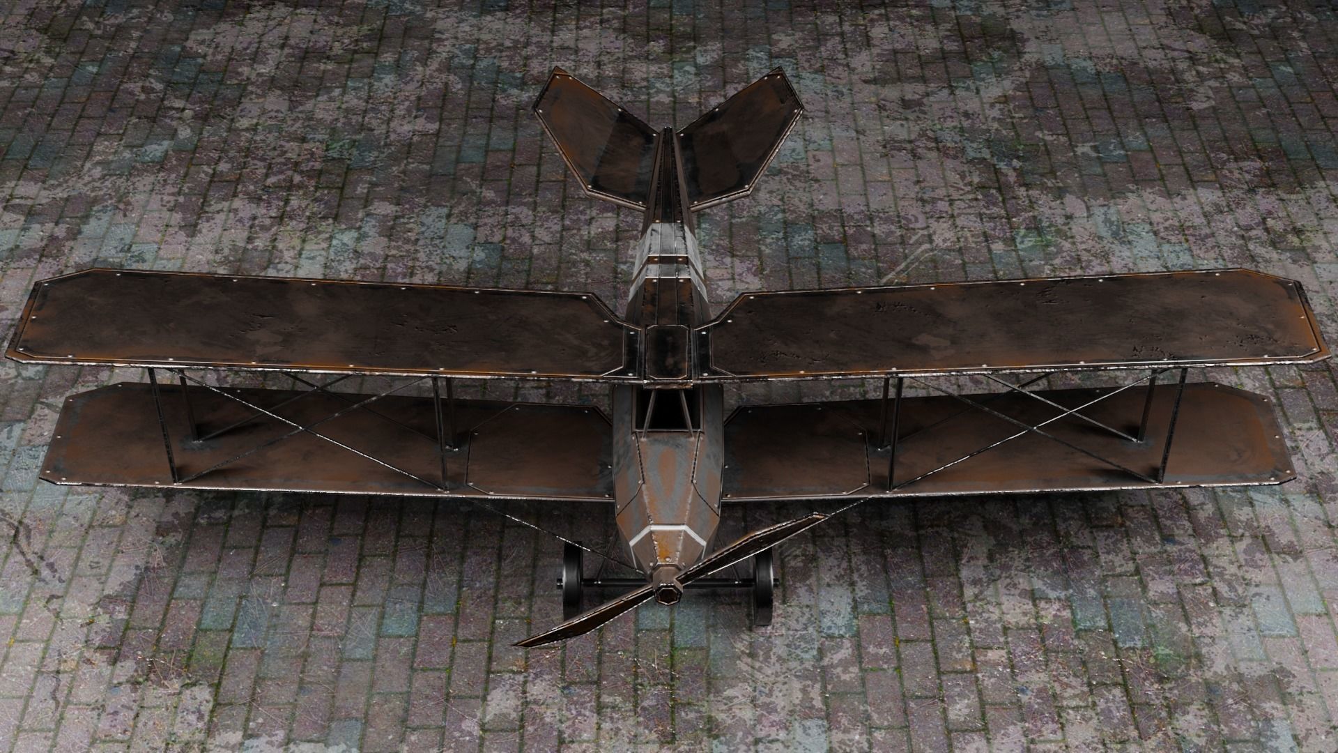 Low Poly Plane Albatros C-3 Low-poly 3D model_19