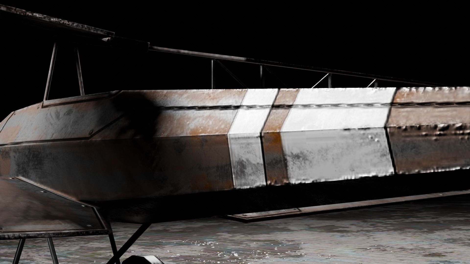 Low Poly Plane Albatros C-3 Low-poly 3D model_6