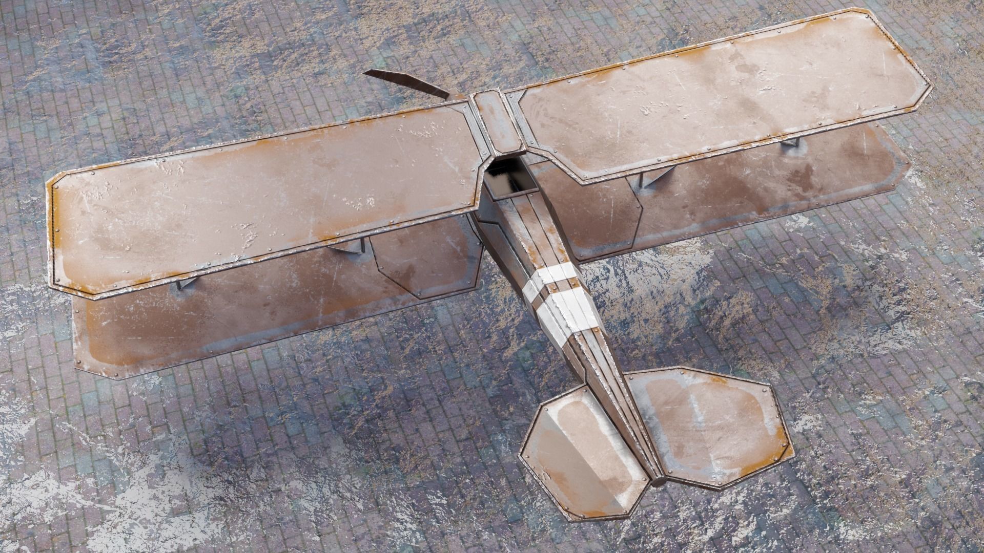 Low Poly Plane Albatros C-3 Low-poly 3D model_17