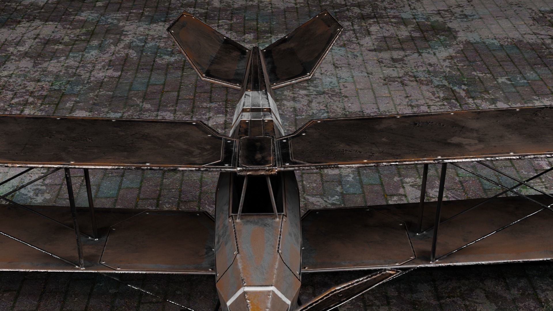 Low Poly Plane Albatros C-3 Low-poly 3D model_10