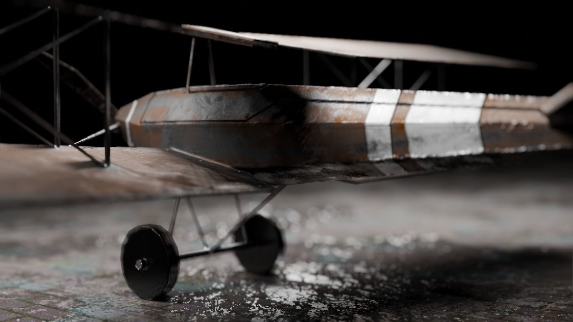 Low Poly Plane Albatros C-3 Low-poly 3D model_4