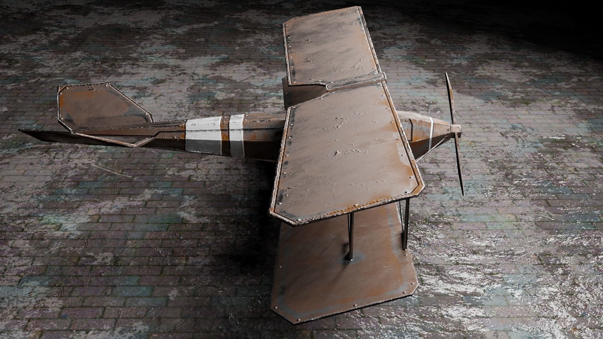 Low Poly Plane Albatros C-3 Low-poly 3D model_20