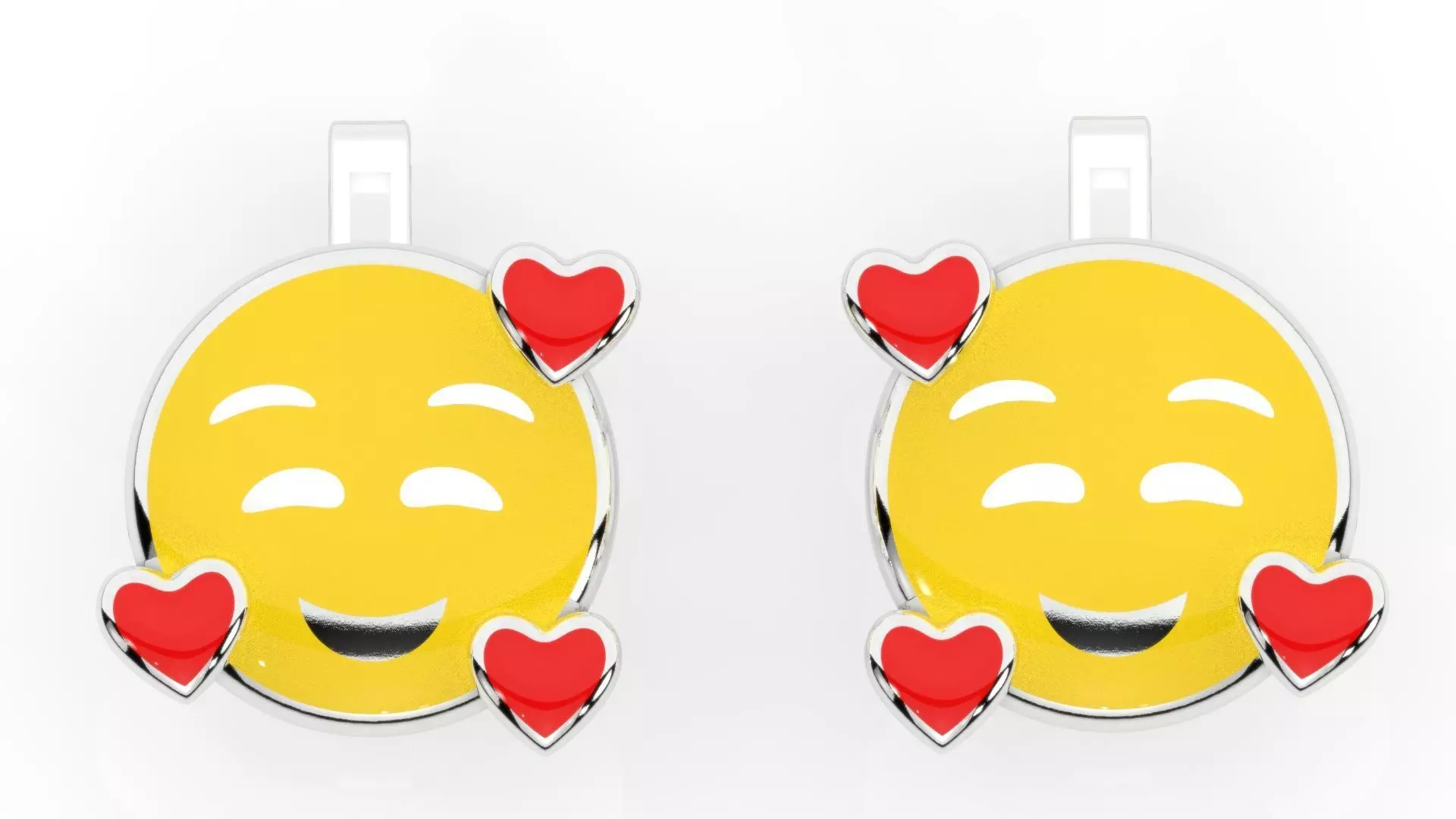 childrens earrings smile 3D print model_0