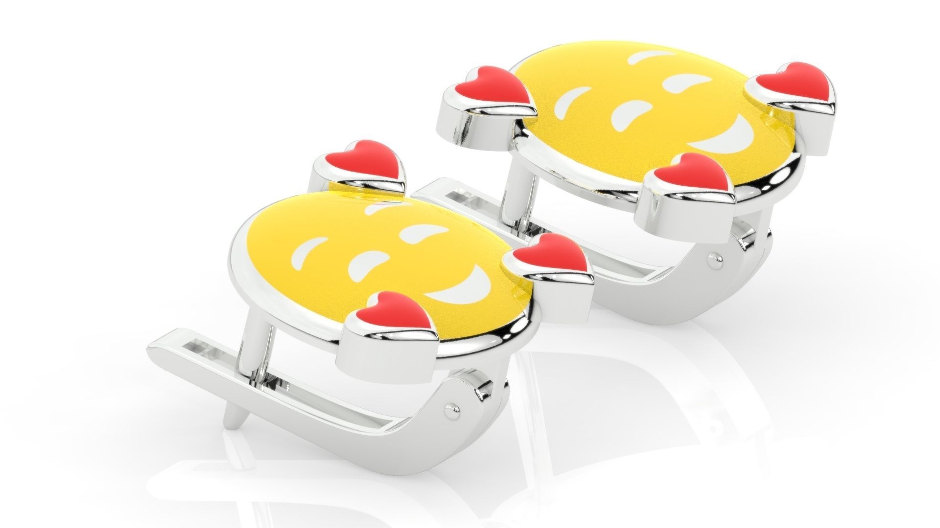 childrens earrings smile 3D print model_2