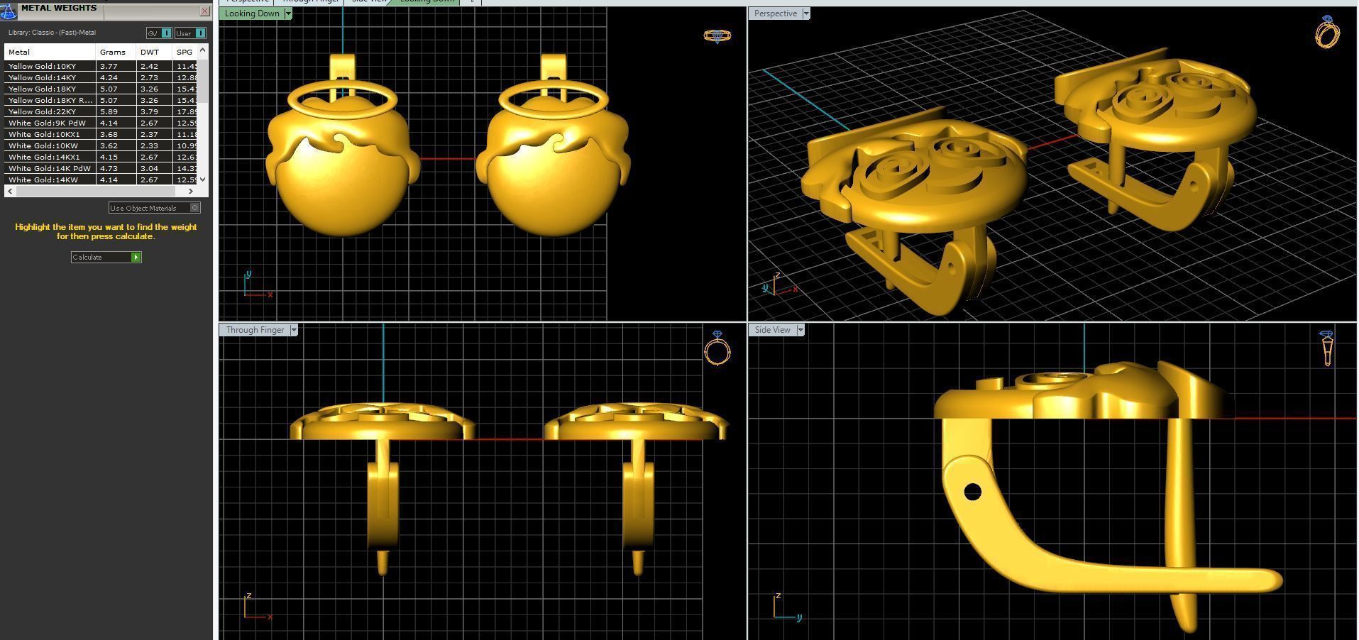 childrens earrings smile angel 3D print model_4