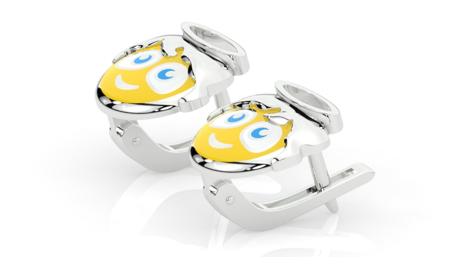 childrens earrings smile angel 3D print model_1