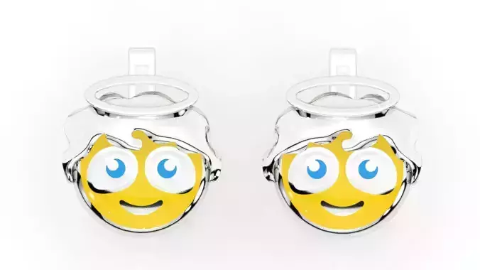 childrens earrings smile  angel 3D print model
