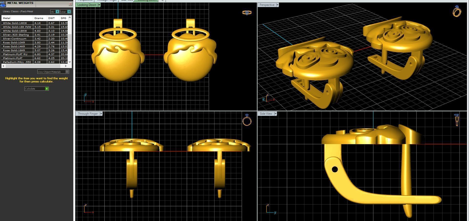 childrens earrings smile angel 3D print model_5