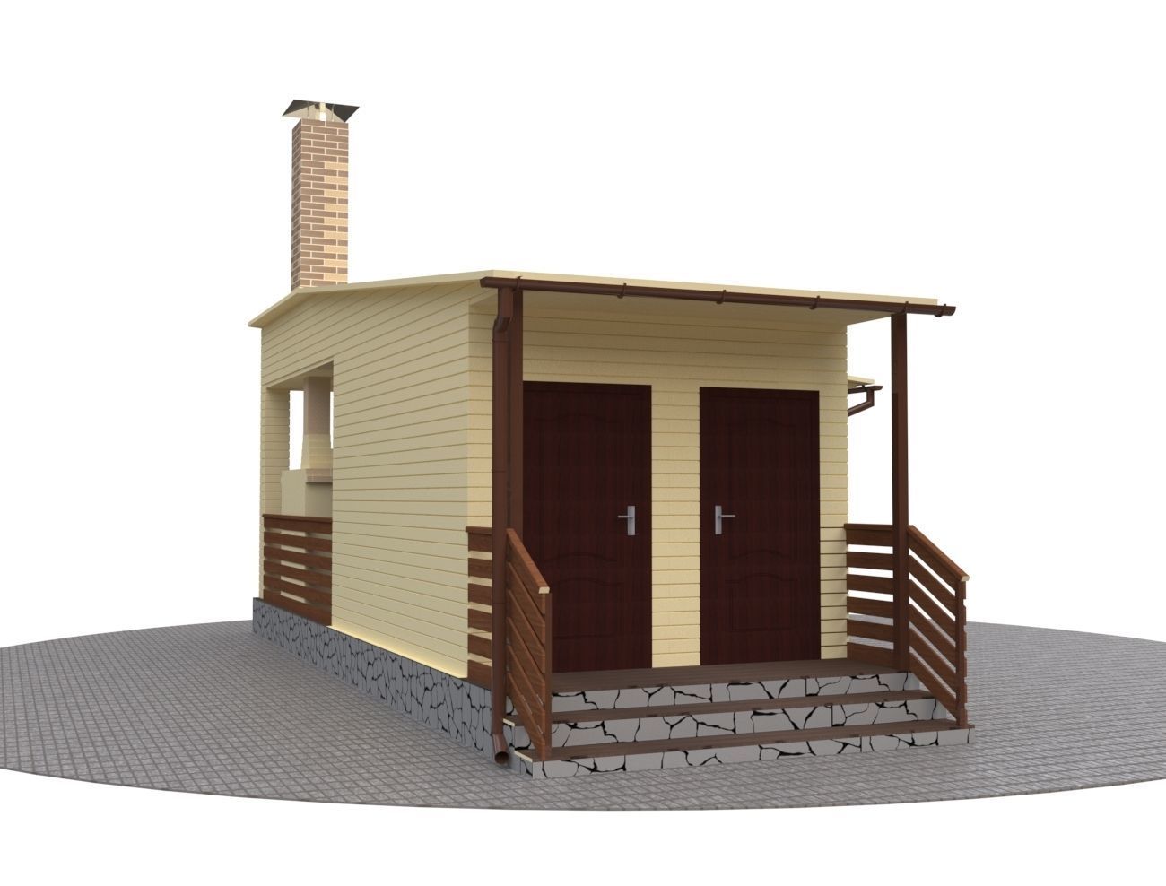 Outdoor gazebo 3D model_6
