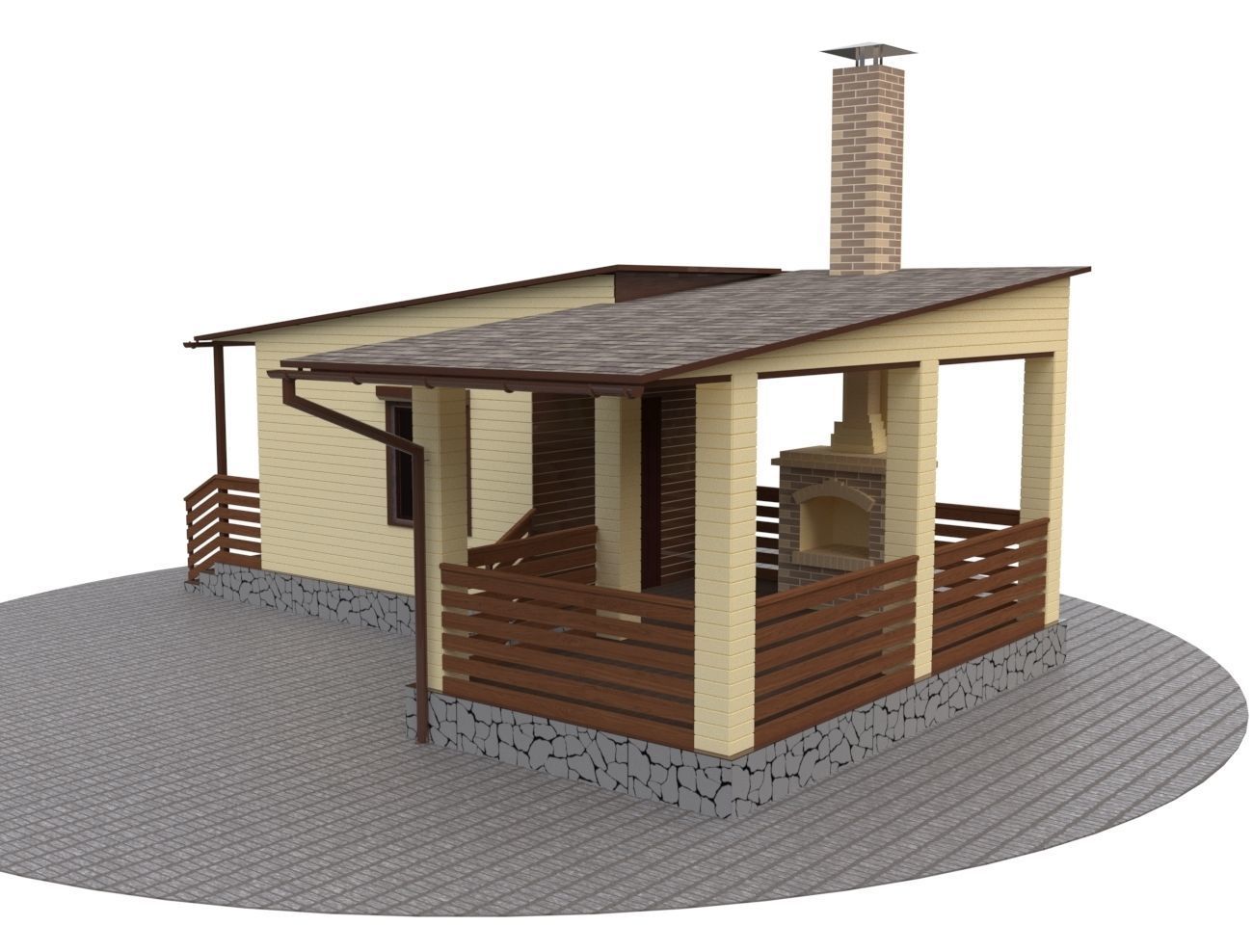 Outdoor gazebo 3D model_2