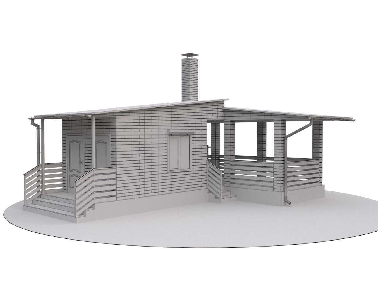 Outdoor gazebo 3D model_7