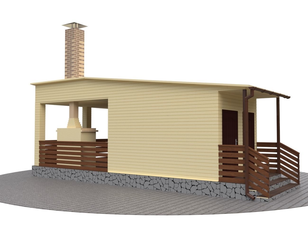 Outdoor gazebo 3D model_5