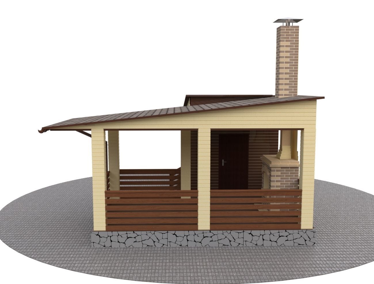 Outdoor gazebo 3D model_3