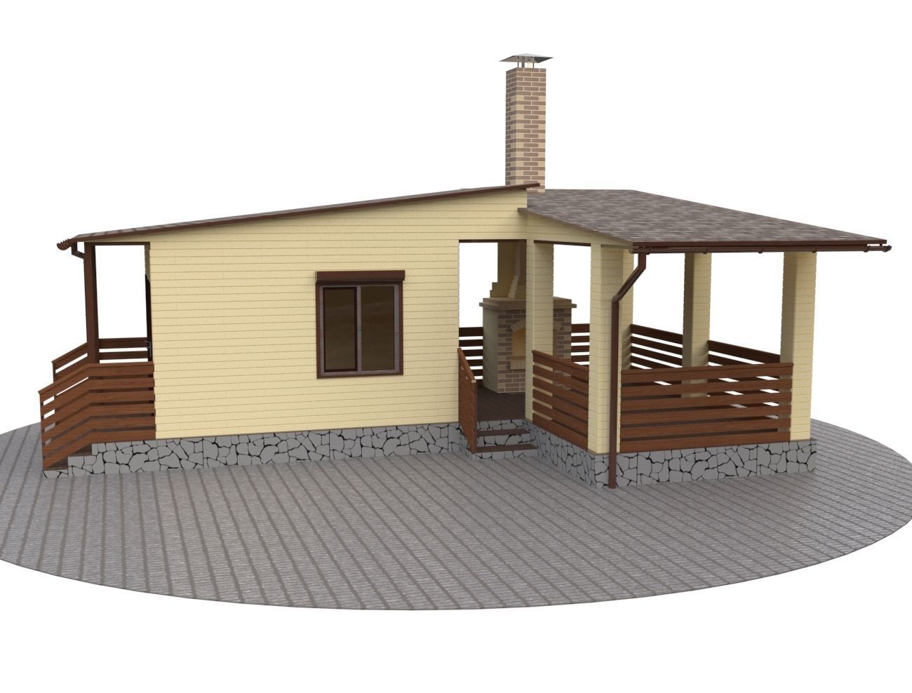 Outdoor gazebo 3D model_1