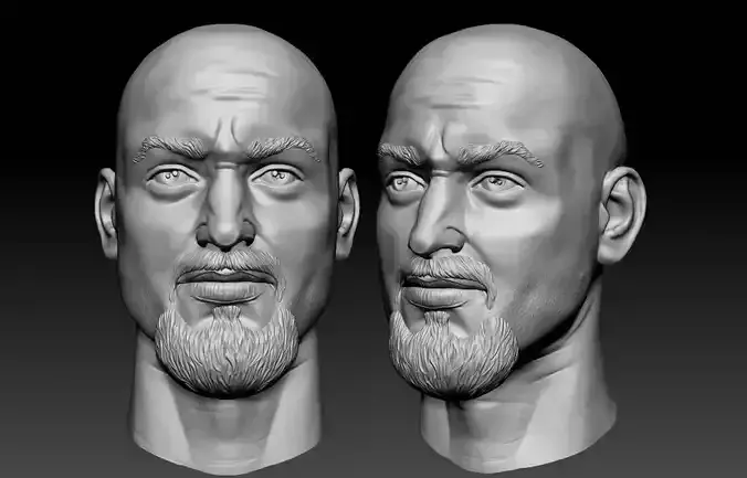Male head sculpt human scifi fantasy 3d anatomy man 