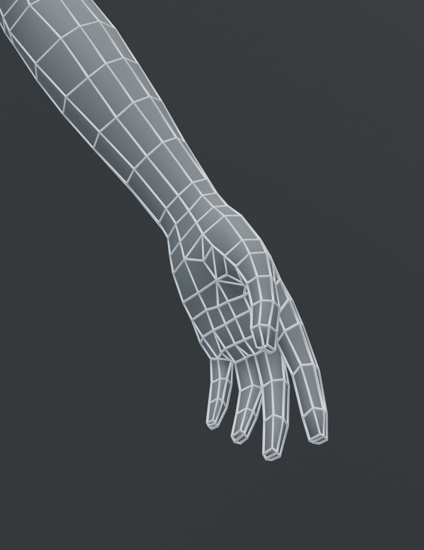 Female Body Base Mesh 3D Model Low-poly 3D model_9