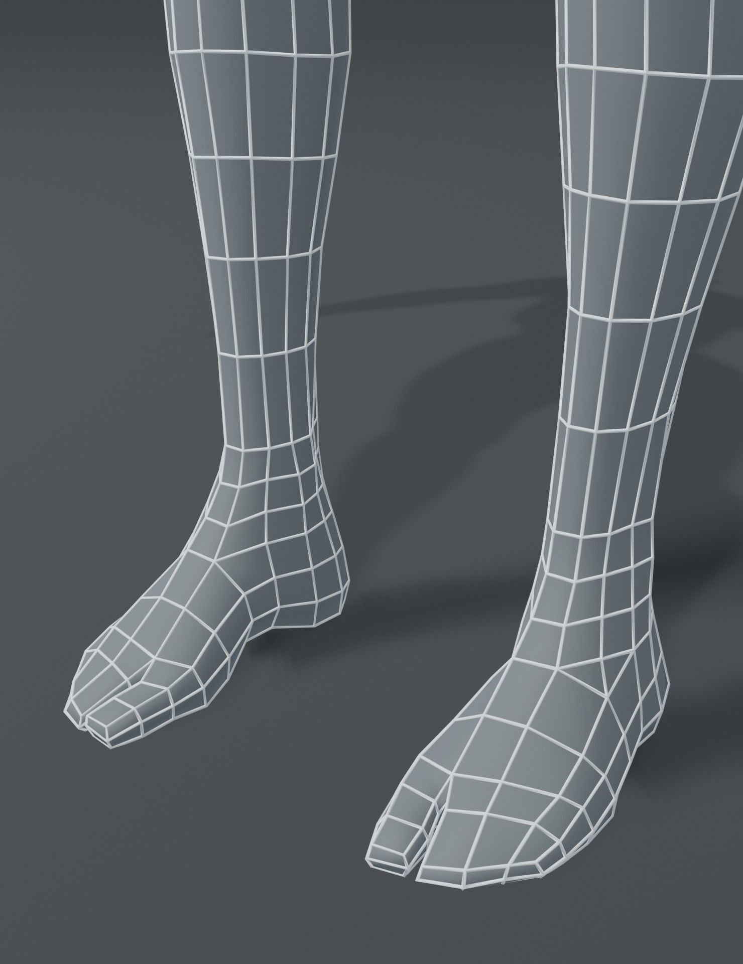 Female Body Base Mesh 3D Model Low-poly 3D model_10