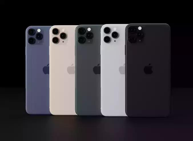 Concept of Apple iPhone 12 Pro Max In All Leaked Colors Low-poly 3D model