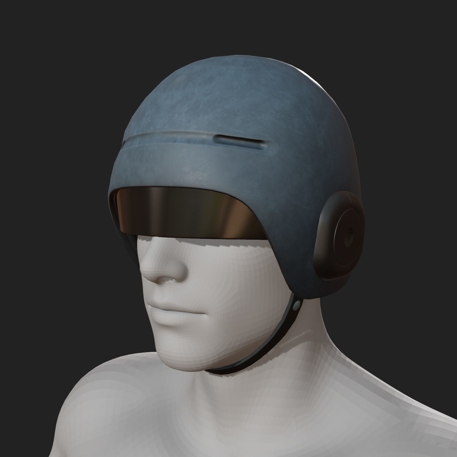 Helmet scifi military combat futuristic technology space Low-poly 3D model_8