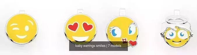 baby earrings smiles 3D Model Collection