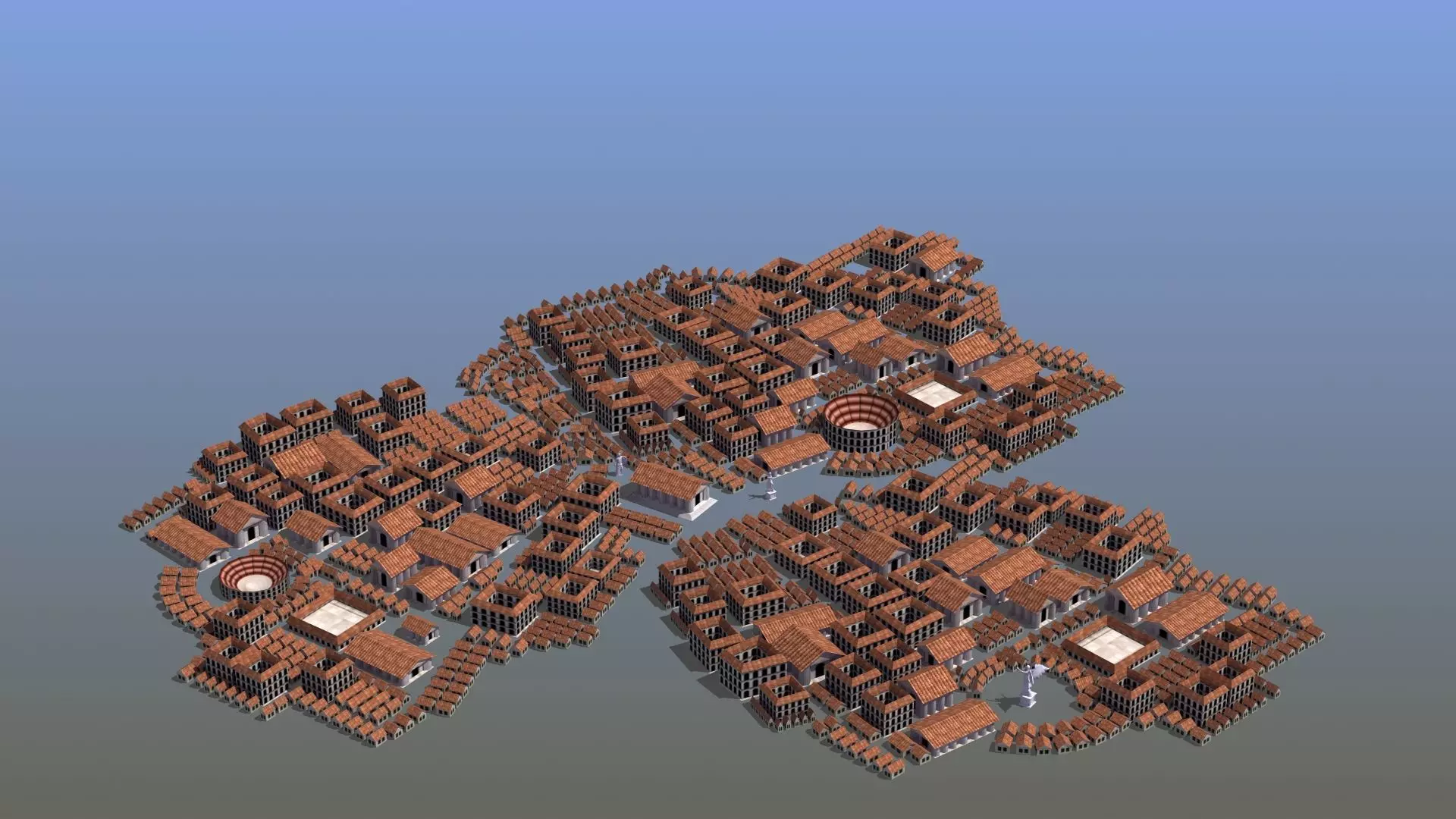 Ancient City Low-poly 3D model_0