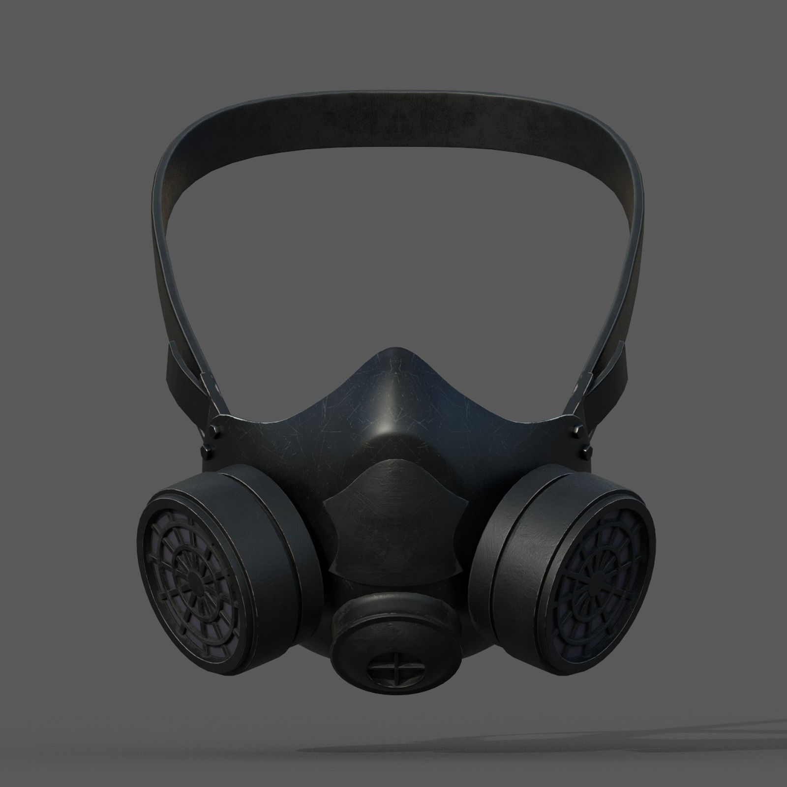 Gas mask helmet futuristic technology protection  Low-poly 3D model_1