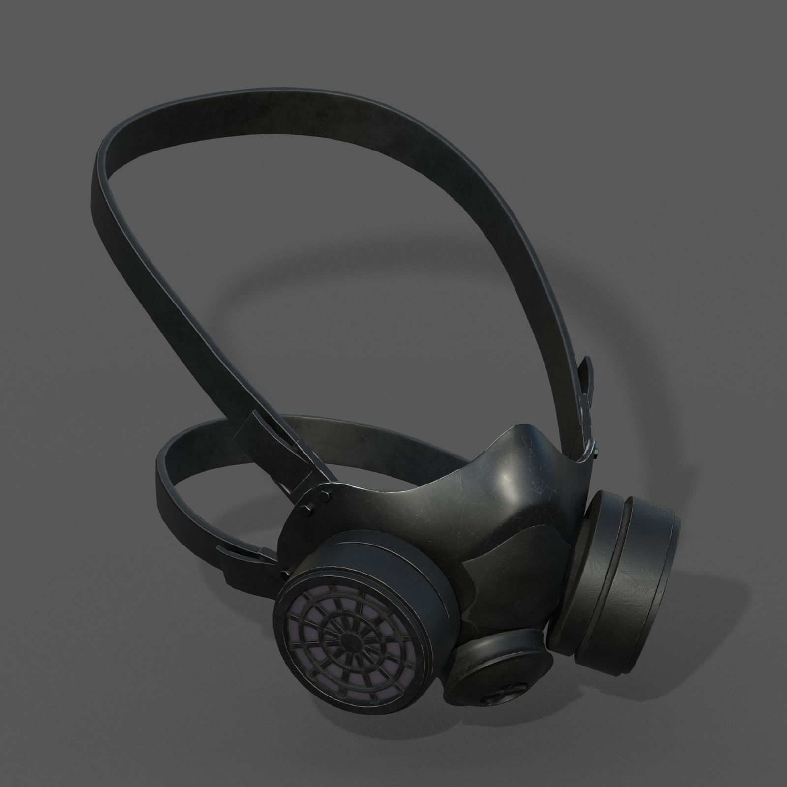 Gas mask helmet futuristic technology protection  Low-poly 3D model_3