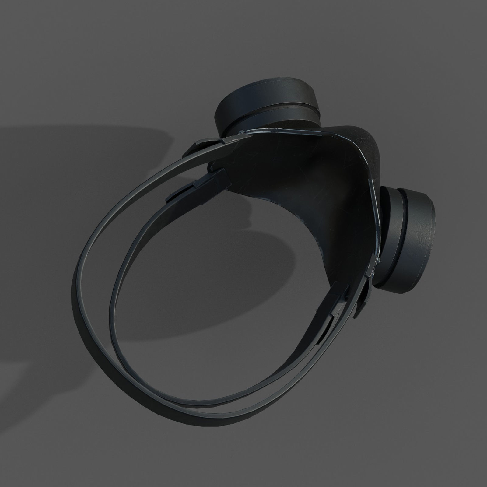 Gas mask helmet futuristic technology protection  Low-poly 3D model_7