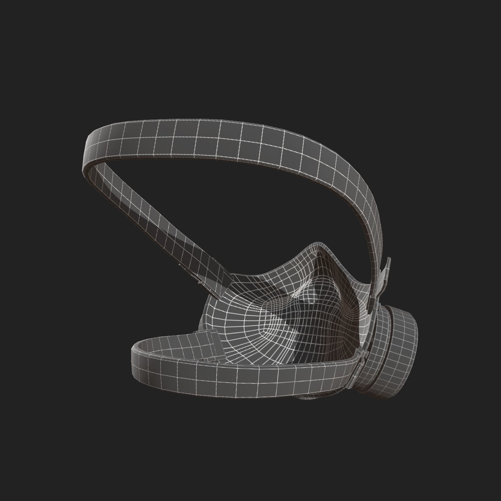 Gas mask helmet futuristic technology protection  Low-poly 3D model_10