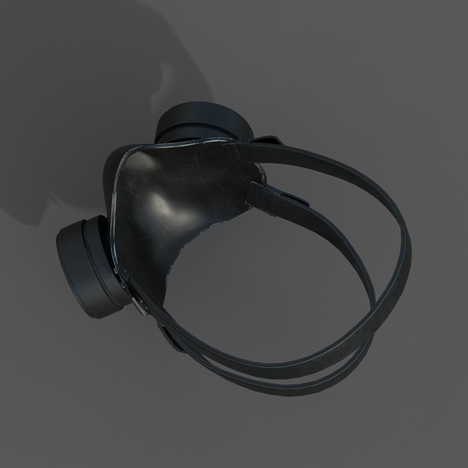 Gas mask helmet futuristic technology protection  Low-poly 3D model_9