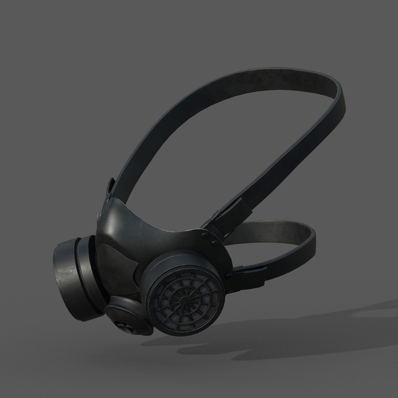 Gas mask helmet futuristic technology protection  Low-poly 3D model_2