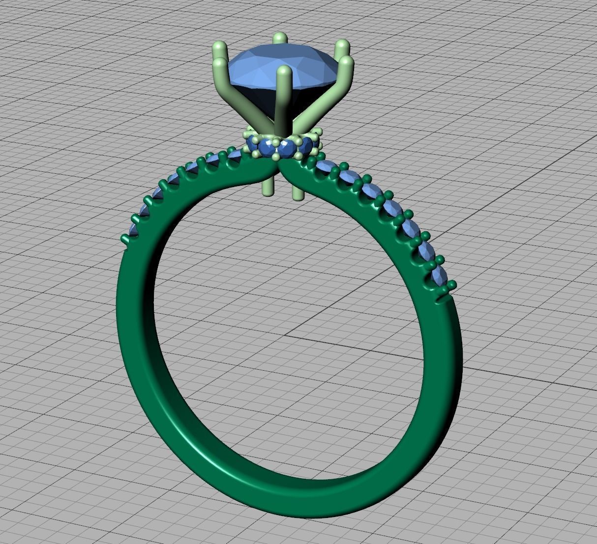 Engagement ring  1CT stone Six-prong Solitaire ring 3dmodel 3D print model_16