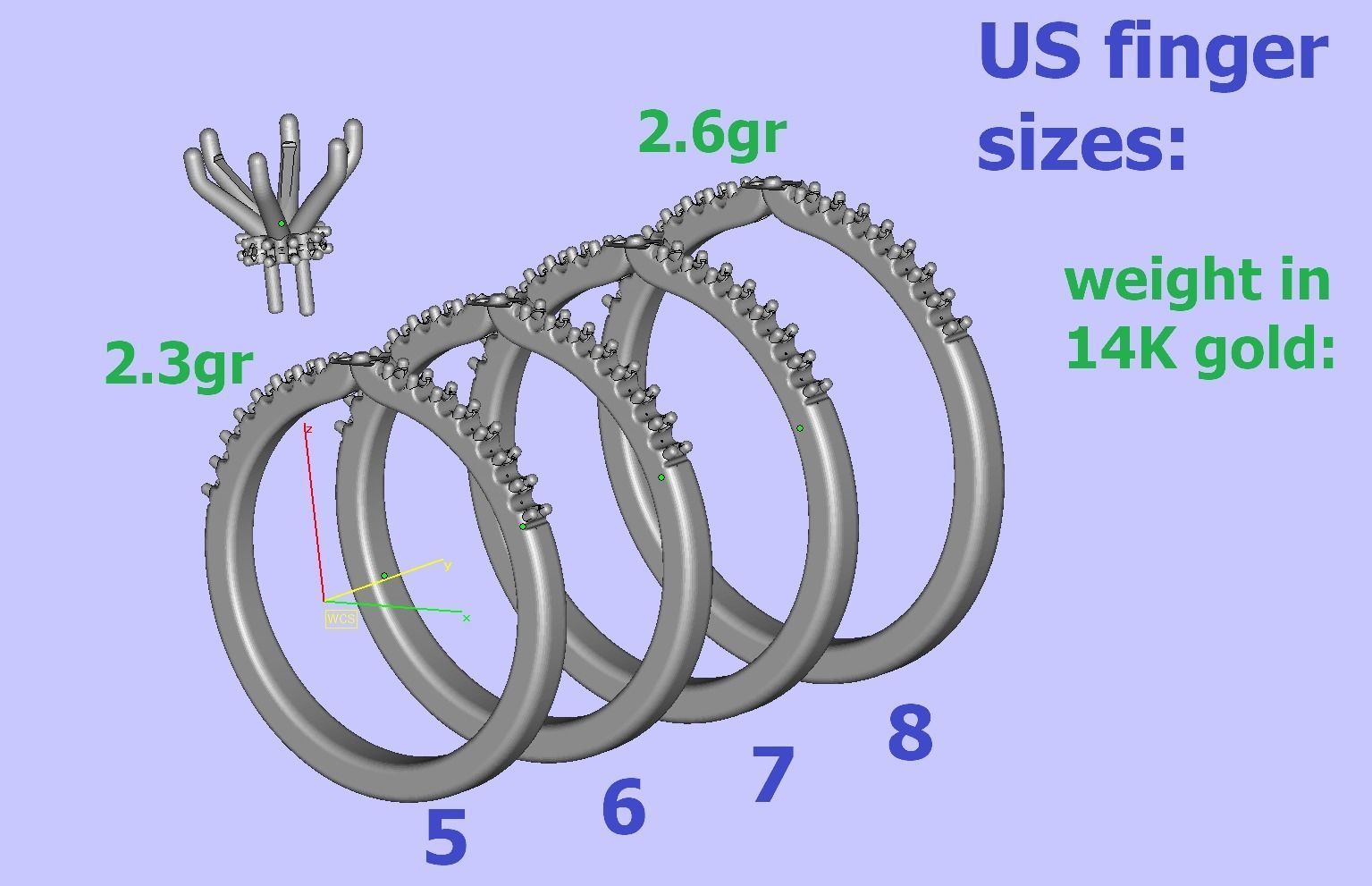 Engagement ring  1CT stone Six-prong Solitaire ring 3dmodel 3D print model_20