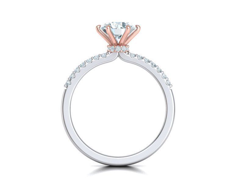 Engagement ring  1CT stone Six-prong Solitaire ring 3dmodel 3D print model_10