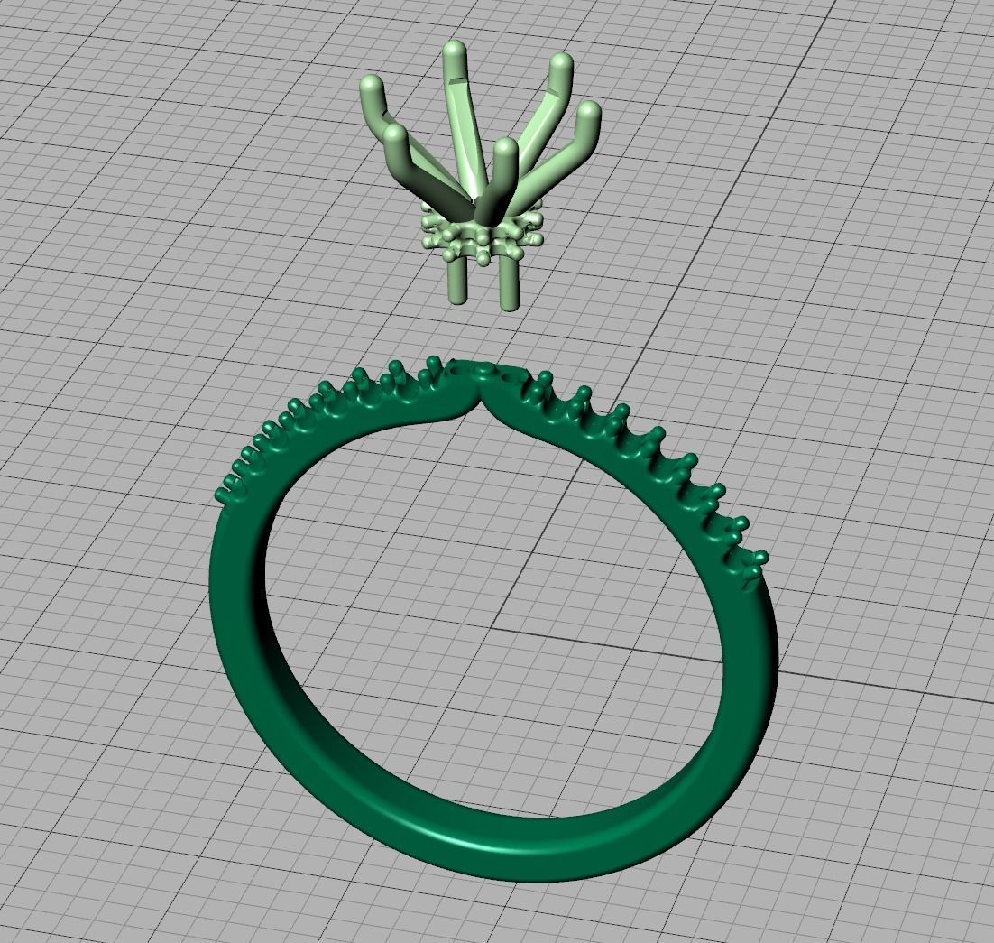 Engagement ring  1CT stone Six-prong Solitaire ring 3dmodel 3D print model_18