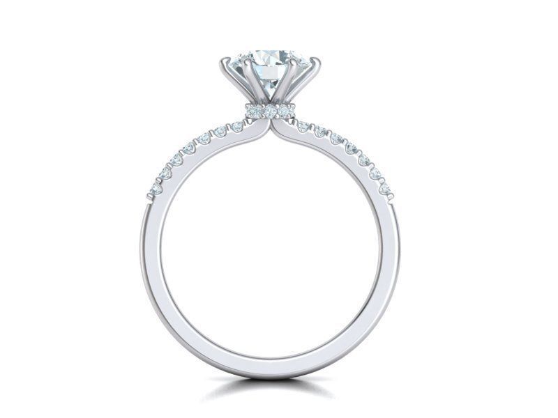 Engagement ring  1CT stone Six-prong Solitaire ring 3dmodel 3D print model_13