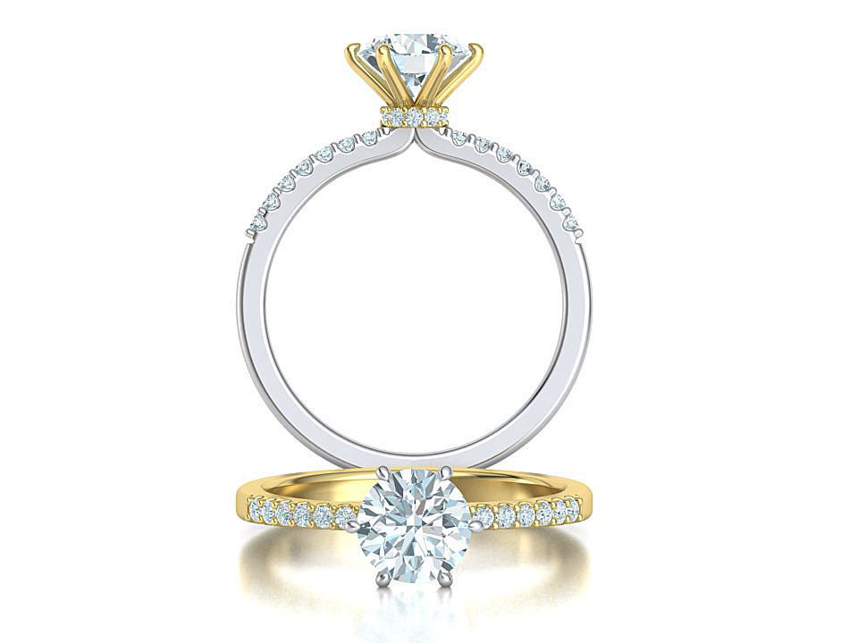Engagement ring  1CT stone Six-prong Solitaire ring 3dmodel 3D print model_1