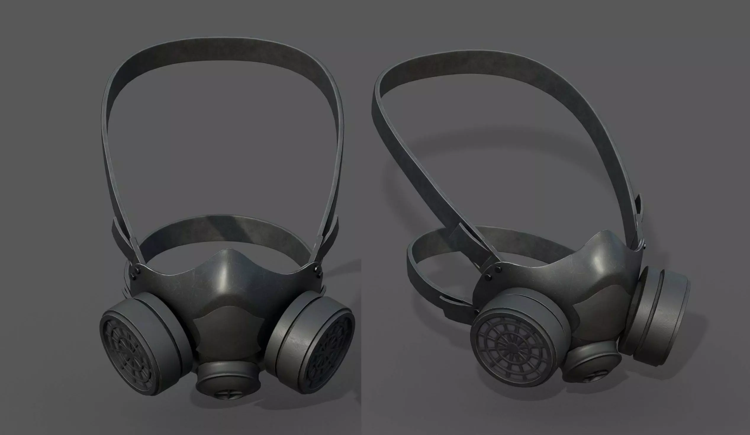 Gas mask helmet scifi futuristic technology protection  Low-poly 3D model_0