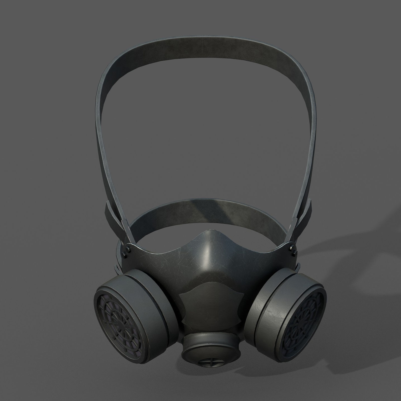 Gas mask helmet scifi futuristic technology protection  Low-poly 3D model_1