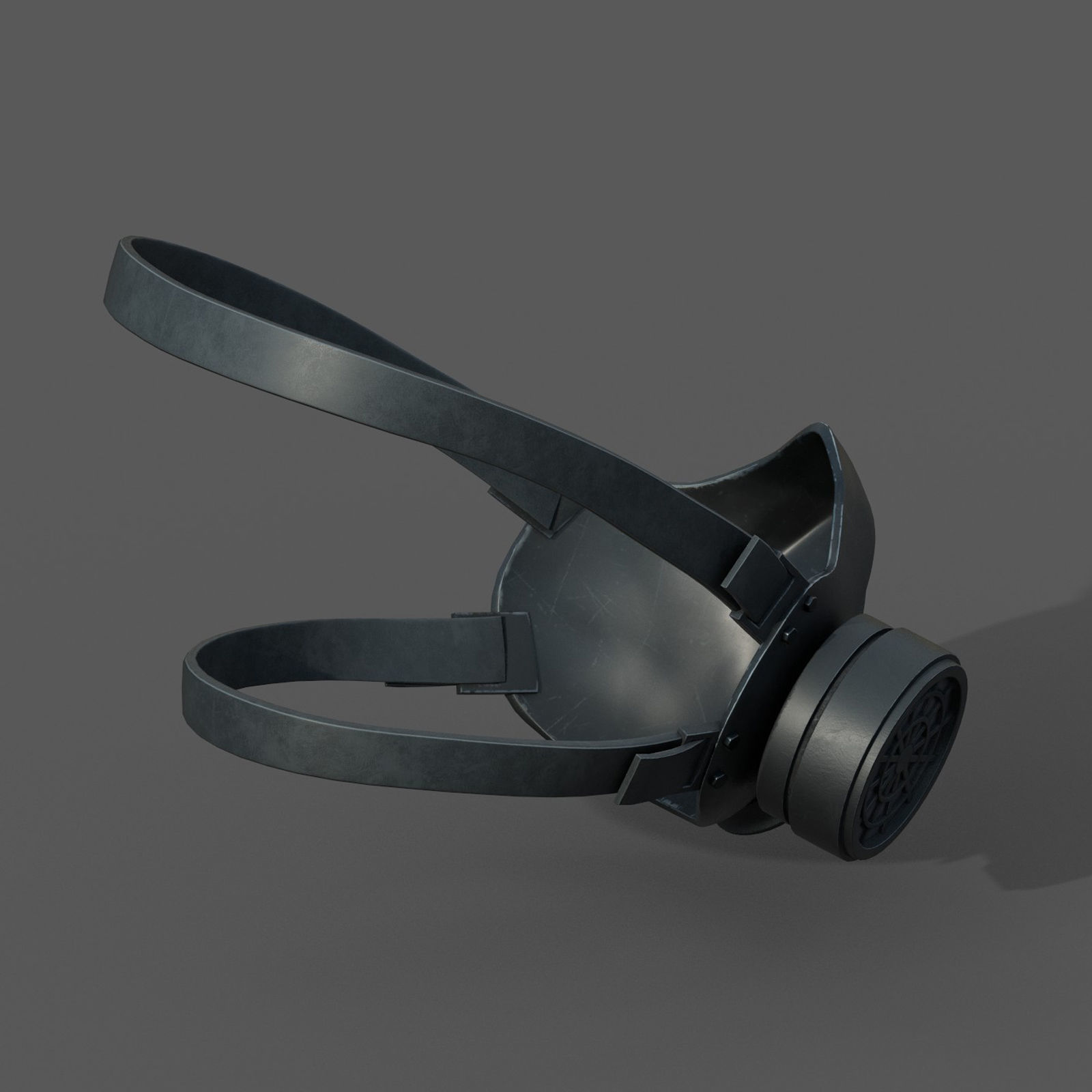 Gas mask helmet scifi futuristic technology protection  Low-poly 3D model_5