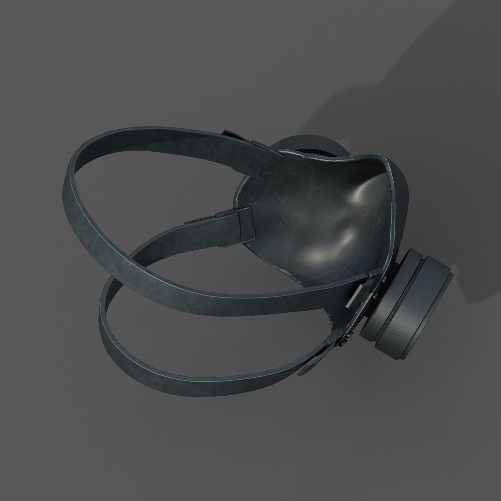 Gas mask helmet scifi futuristic technology protection  Low-poly 3D model_4