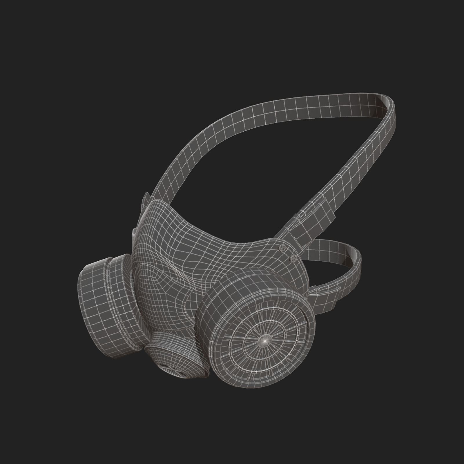 Gas mask helmet scifi futuristic technology protection  Low-poly 3D model_10
