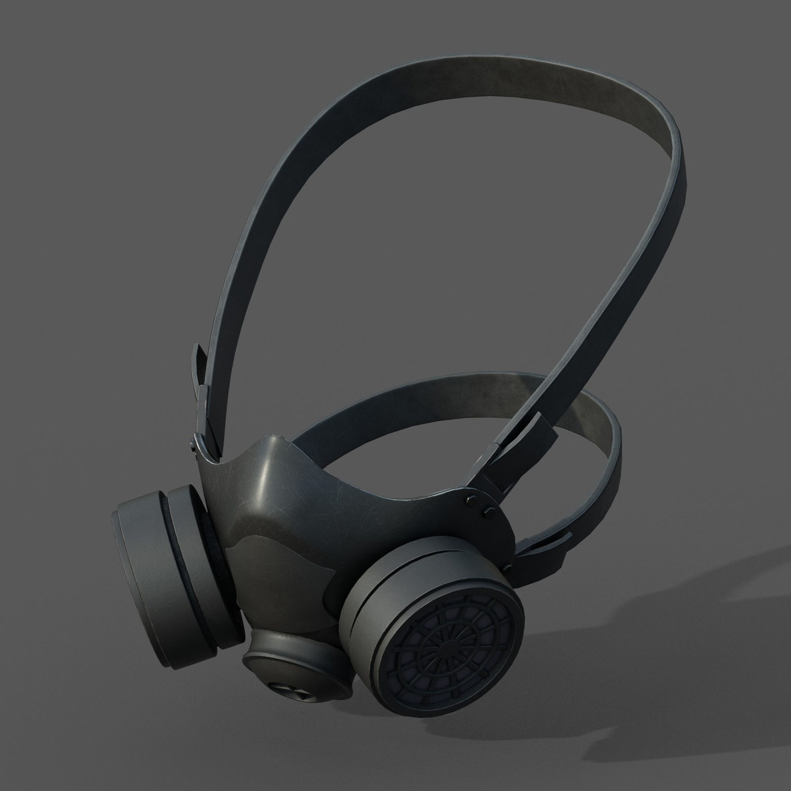 Gas mask helmet scifi futuristic technology protection  Low-poly 3D model_3