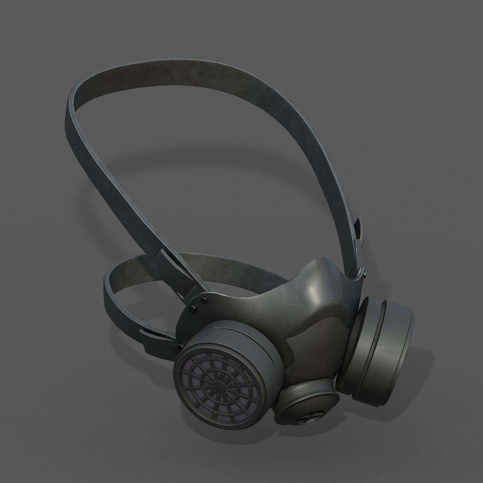 Gas mask helmet scifi futuristic technology protection  Low-poly 3D model_2