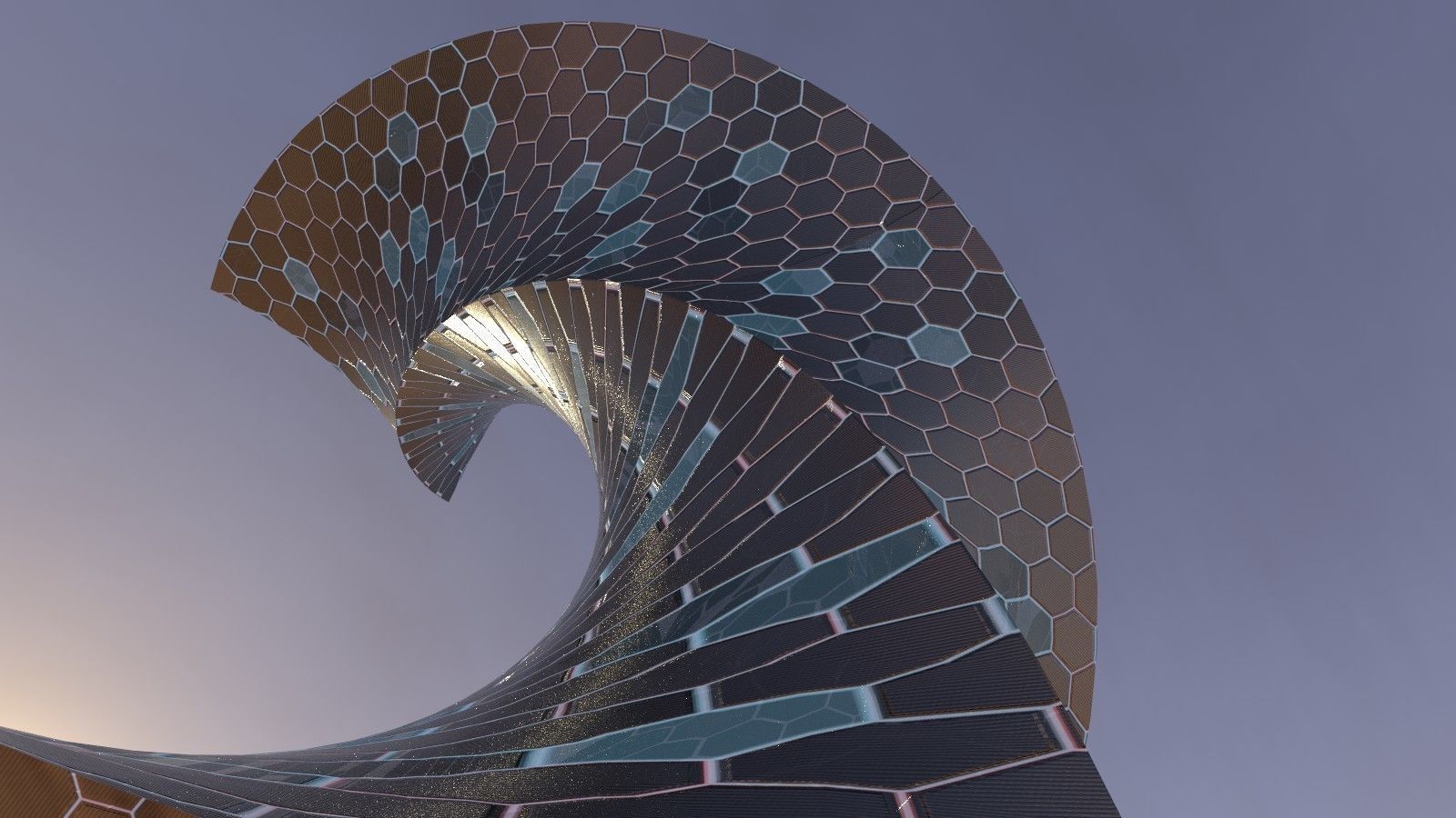 Twisted Alien Skyscraper 3D model_3
